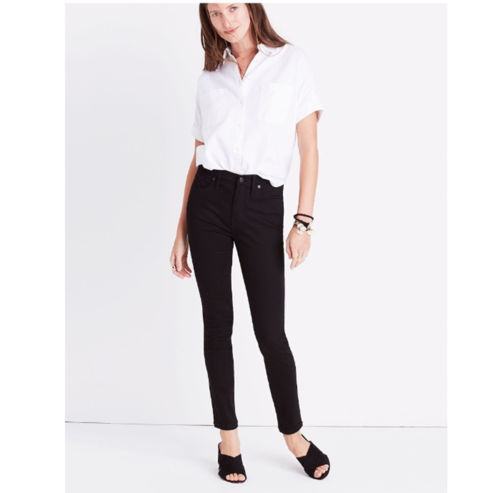 Madewell Black Denim 9" High Riser Skinny Skinny Mid-Rise Jeans Size 26